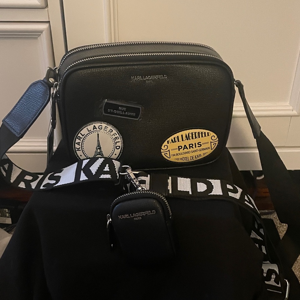 NWT-Karl Lagerfeld Black Camera Bag